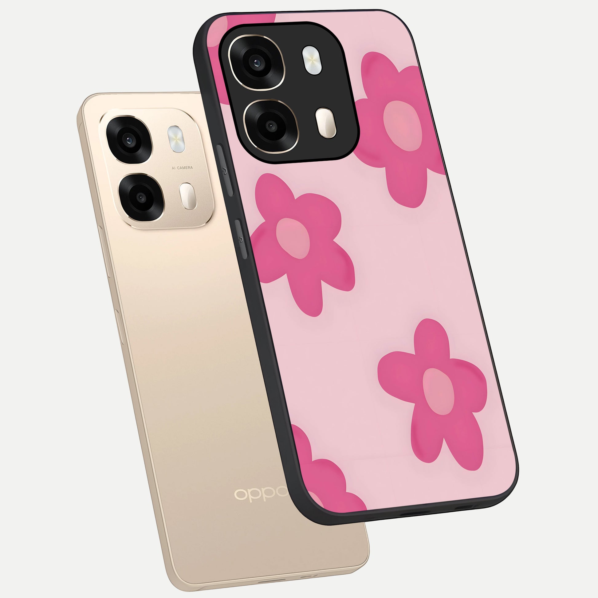  Candy Bloom Dreams phone case For Oppo A6  showing premium glass back cover with detailed artwork