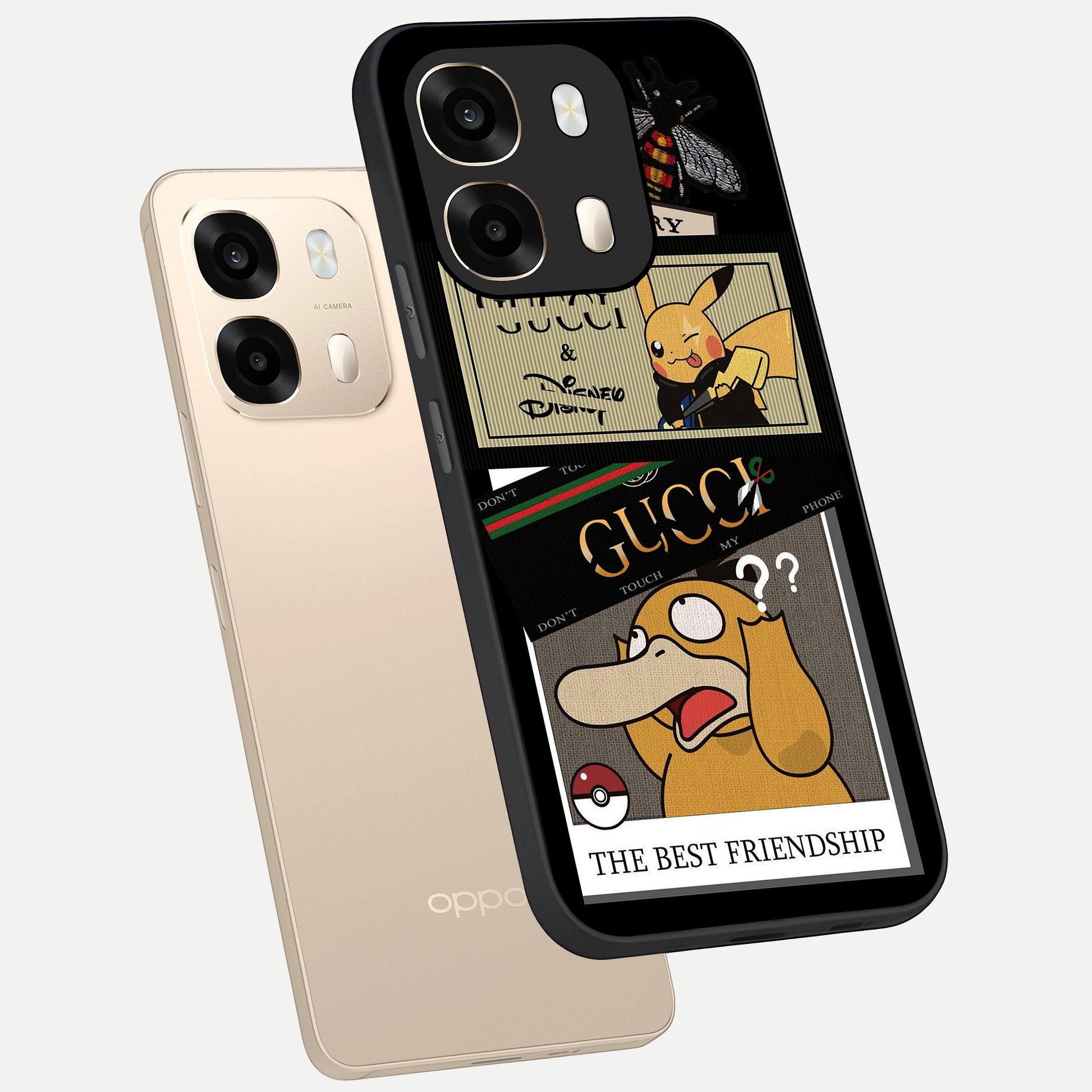  Cartoon Brand Play Mashup phone case For Oppo A6  showing premium glass back cover with detailed artwork
