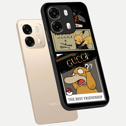  Cartoon Brand Play Mashup phone case For Oppo A6  showing premium glass back cover with detailed artwork