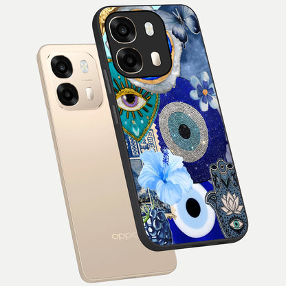  Celestial Blue Vision phone case For Oppo A6  showing premium glass back cover with detailed artwork