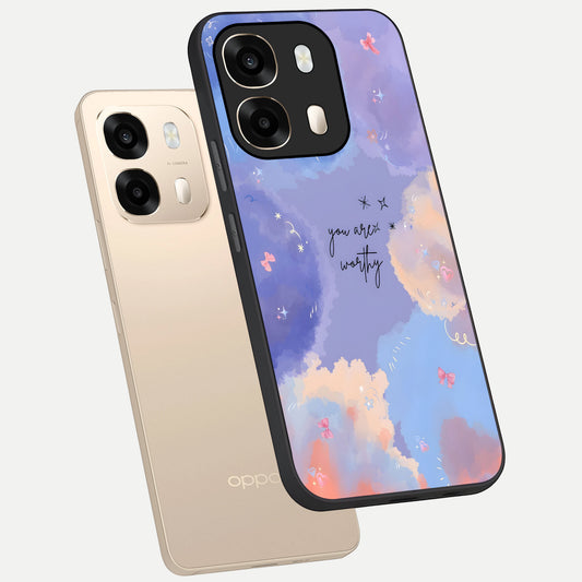  Celestial Cloud Magic phone case For Oppo A6  showing premium glass back cover with detailed artwork