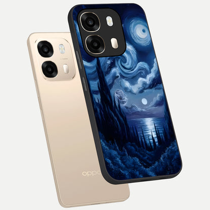  Celestial Dream Van Gogh phone case For Oppo A6  showing premium glass back cover with detailed artwork