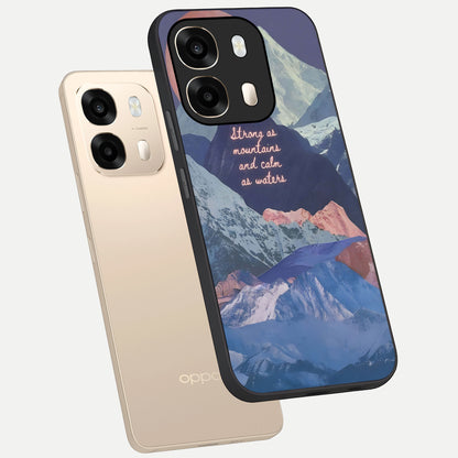  Celestial Mountain Calm phone case For Oppo A6  showing premium glass back cover with detailed artwork