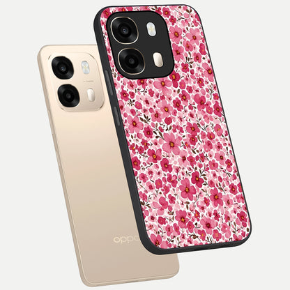  Cherry Blossom Charm phone case For Oppo A6  showing premium glass back cover with detailed artwork