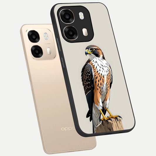  Clever Eagle phone case For Oppo A6  showing premium glass back cover with detailed artwork