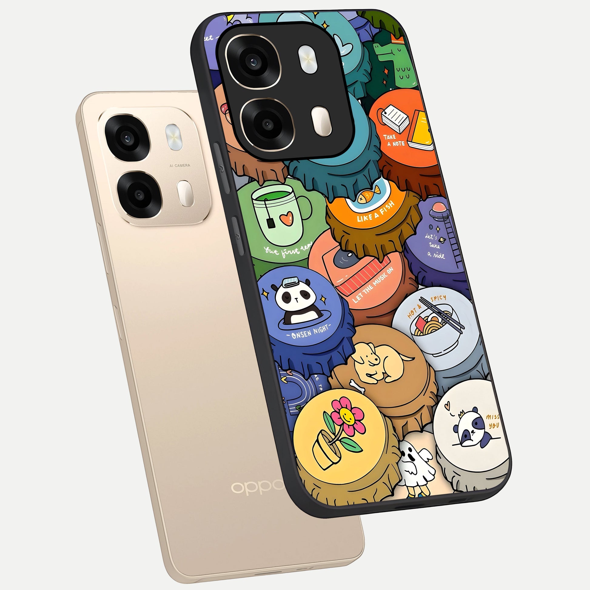  Coins Patterns phone case For Oppo A6  showing premium glass back cover with detailed artwork