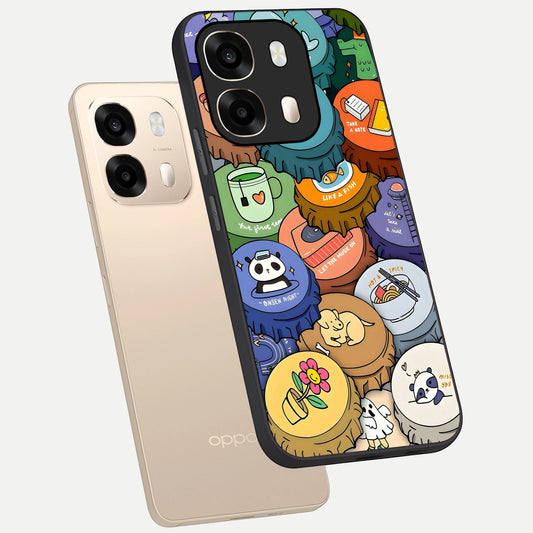  Coins Patterns phone case For Oppo A6  showing premium glass back cover with detailed artwork