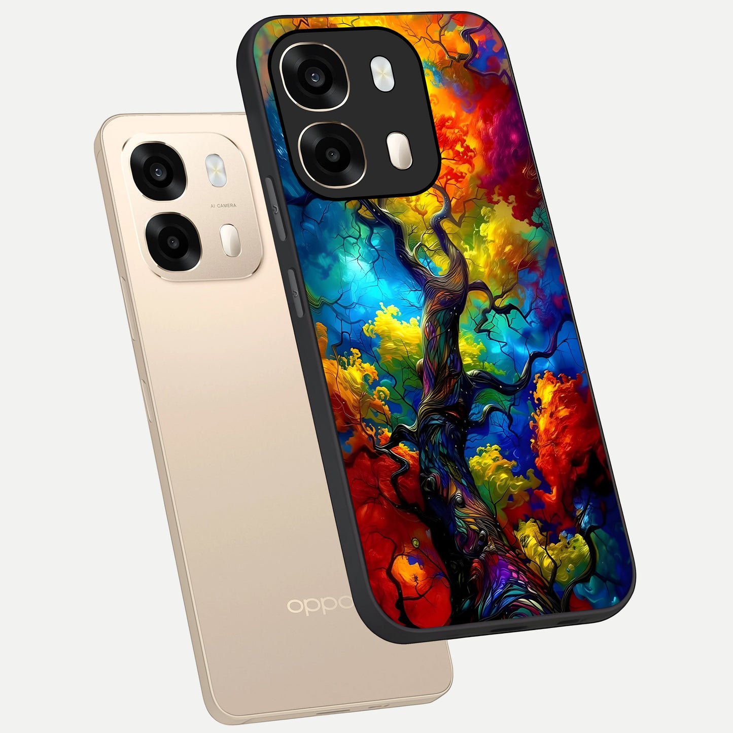  Colorful Soda Bottles phone case For Oppo A6  showing premium glass back cover with detailed artwork