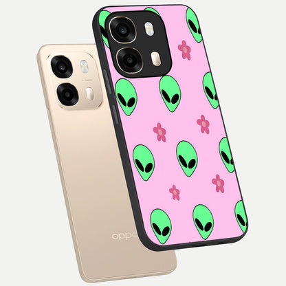  Cosmic Cute Crush phone case For Oppo A6  showing premium glass back cover with detailed artwork