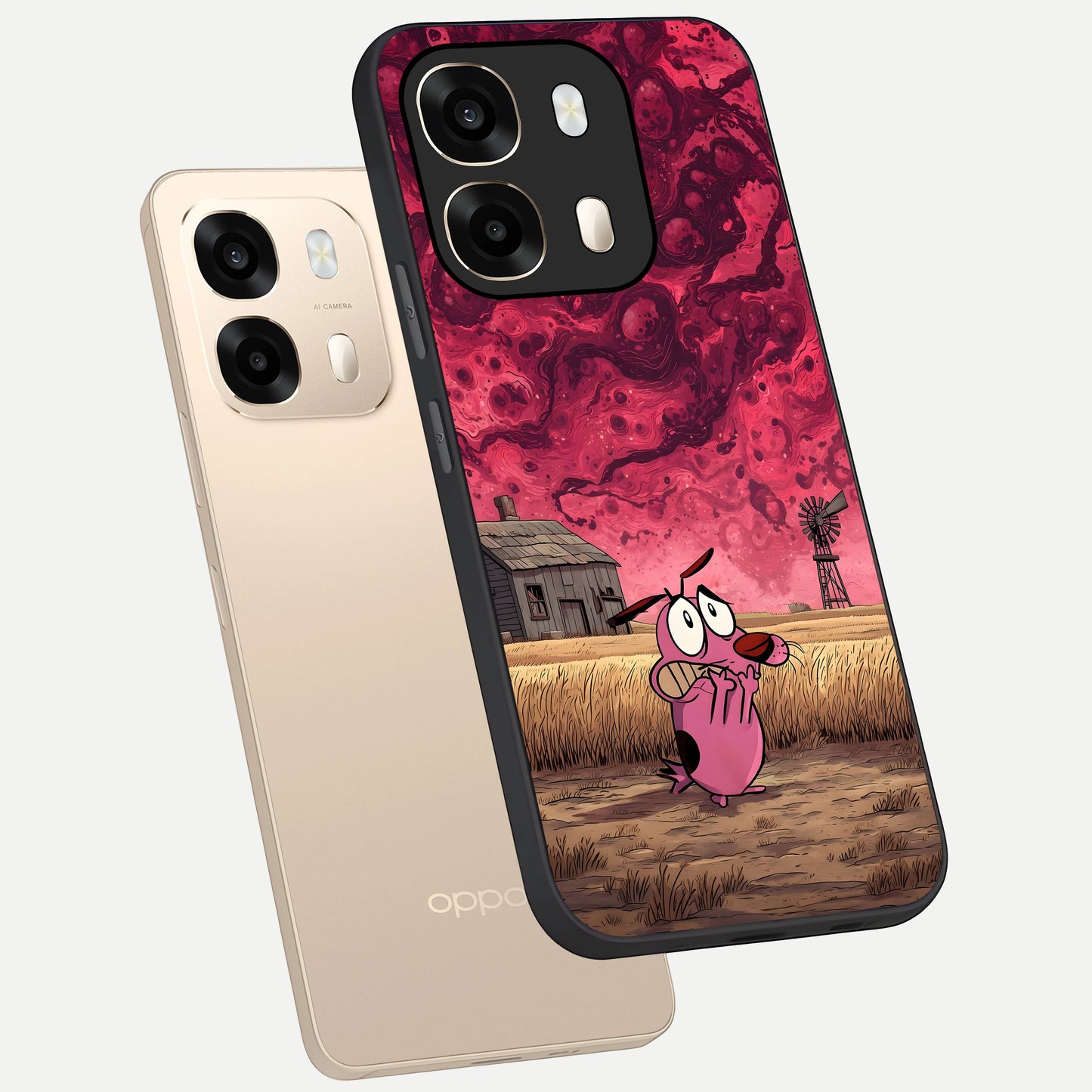  Courage Under Sky phone case For Oppo A6  showing premium glass back cover with detailed artwork