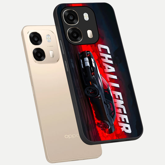  Crimson Challenger Fury phone case For Oppo A6  showing premium glass back cover with detailed artwork