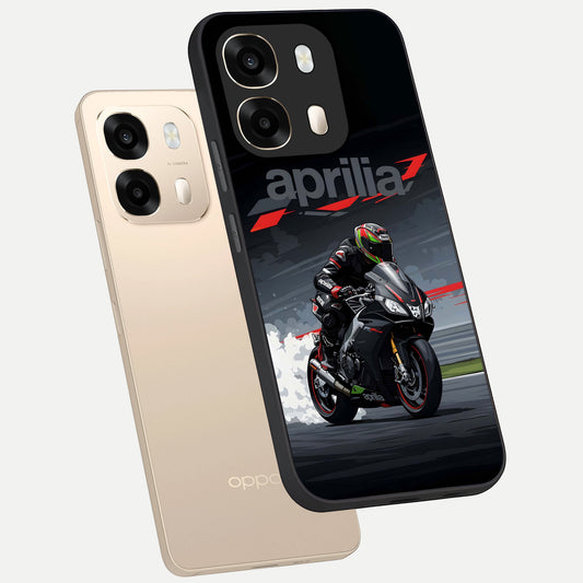  Dark Aprilla phone case For Oppo A6  showing premium glass back cover with detailed artwork