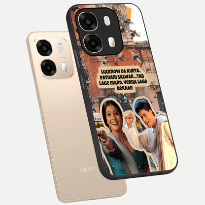  Desi Retro Vibes phone case For Oppo A6  showing premium glass back cover with detailed artwork