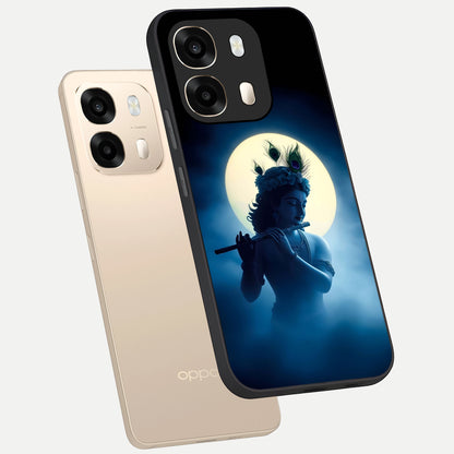  Divine Moon Flute phone case For Oppo A6  showing premium glass back cover with detailed artwork