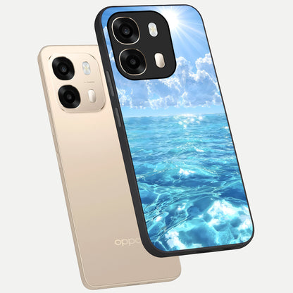  Endless Ocean Horizon phone case For Oppo A6  showing premium glass back cover with detailed artwork