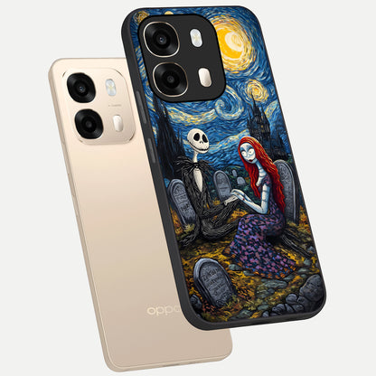  Eternal Night Love phone case For Oppo A6  showing premium glass back cover with detailed artwork