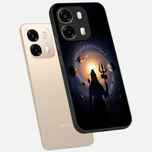  Galactic Shiva Vision phone case For Oppo A6  showing premium glass back cover with detailed artwork