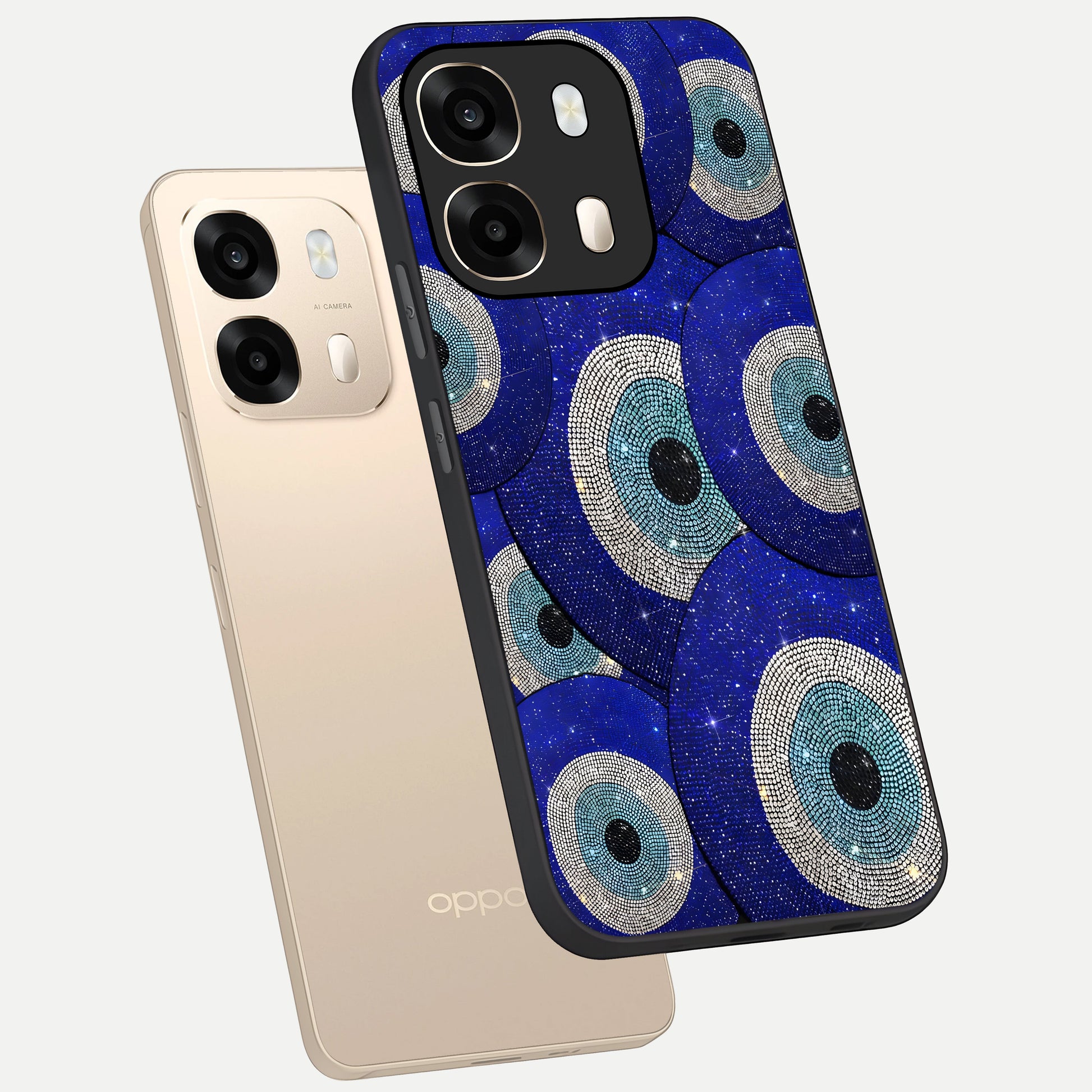  Galaxy Eye Flow phone case For Oppo A6  showing premium glass back cover with detailed artwork