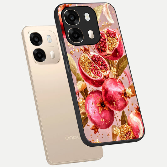  Golden Bloom Glow phone case For Oppo A6  showing premium glass back cover with detailed artwork