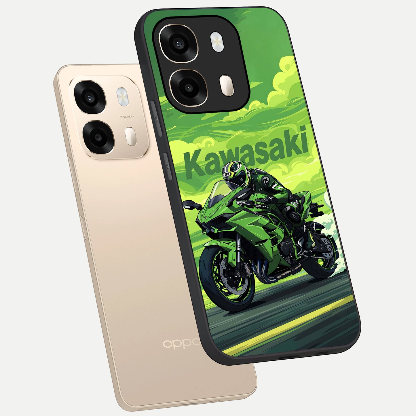  Greenery Sky phone case For Oppo A6  showing premium glass back cover with detailed artwork