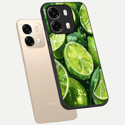  Green Kawasaki phone case For Oppo A6  showing premium glass back cover with detailed artwork