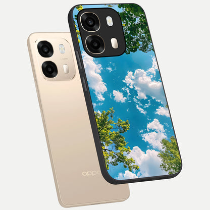  Green Moon Energy phone case For Oppo A6  showing premium glass back cover with detailed artwork