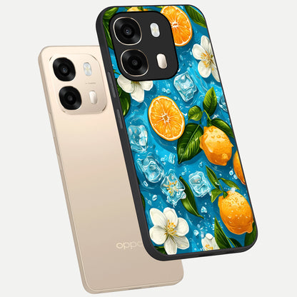  Ice Cube With Orange phone case For Oppo A6  showing premium glass back cover with detailed artwork