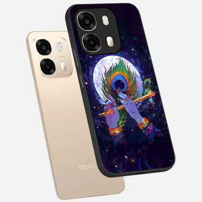  Krishna Hands Art phone case For Oppo A6  showing premium glass back cover with detailed artwork