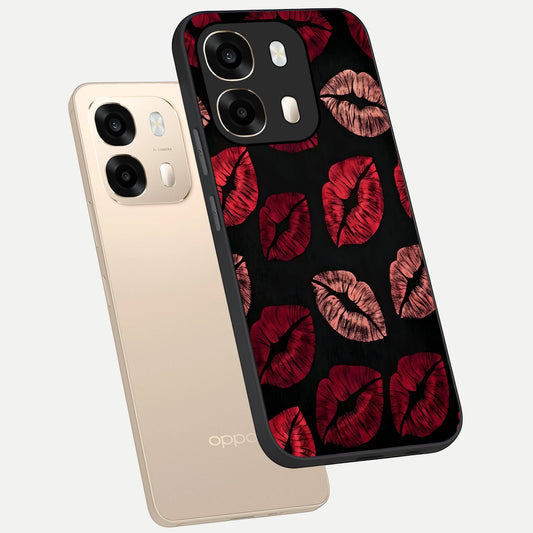  Midnight Kiss Love phone case For Oppo A6  showing premium glass back cover with detailed artwork