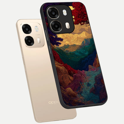  Mystic Valley Light phone case For Oppo A6  showing premium glass back cover with detailed artwork