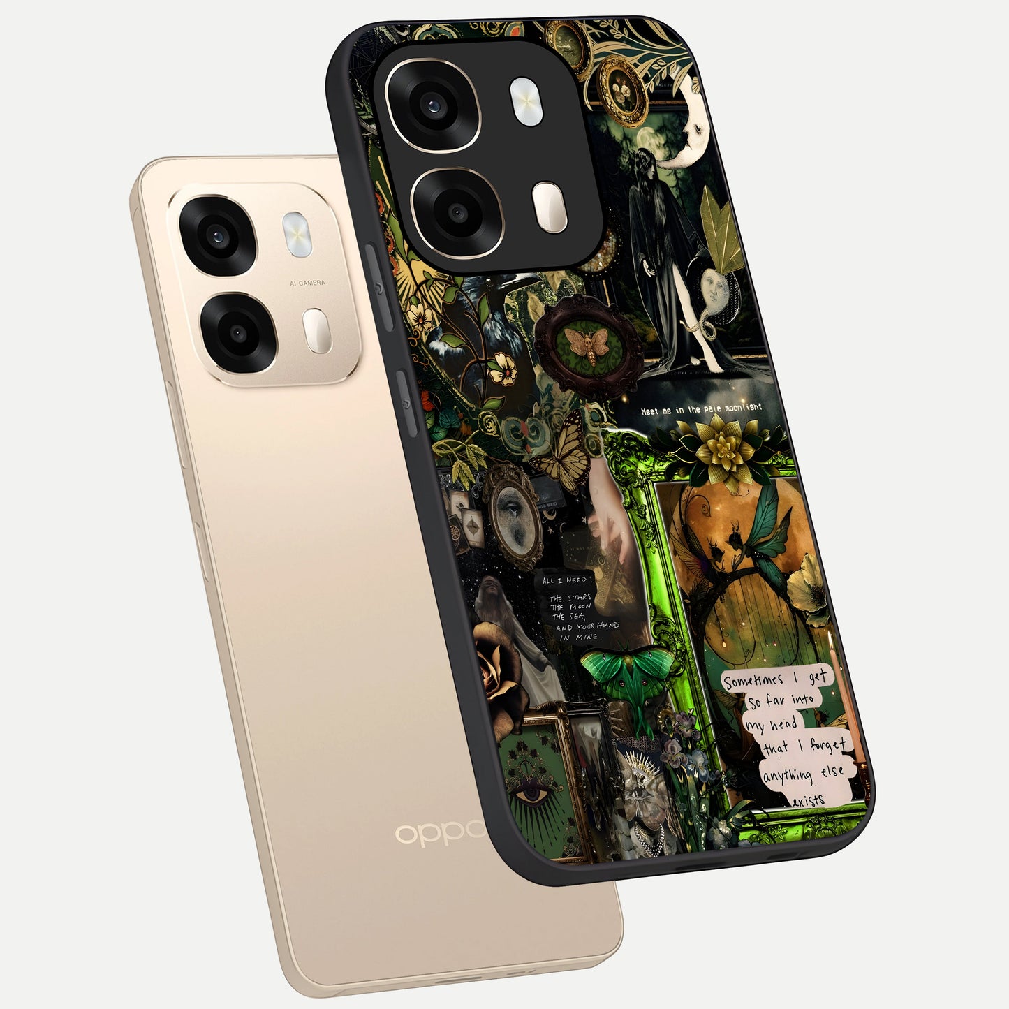  Mystic Woods Secret phone case For Oppo A6  showing premium glass back cover with detailed artwork