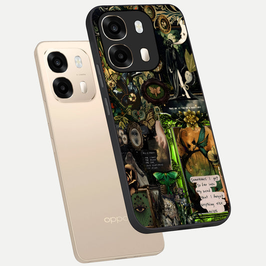  Mystic Woods Secret phone case For Oppo A6  showing premium glass back cover with detailed artwork