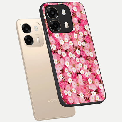  Pink Daisy Bliss phone case For Oppo A6  showing premium glass back cover with detailed artwork