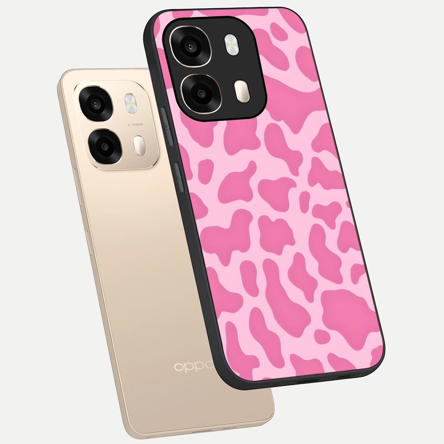  Pinkish Scenery phone case For Oppo A6  showing premium glass back cover with detailed artwork