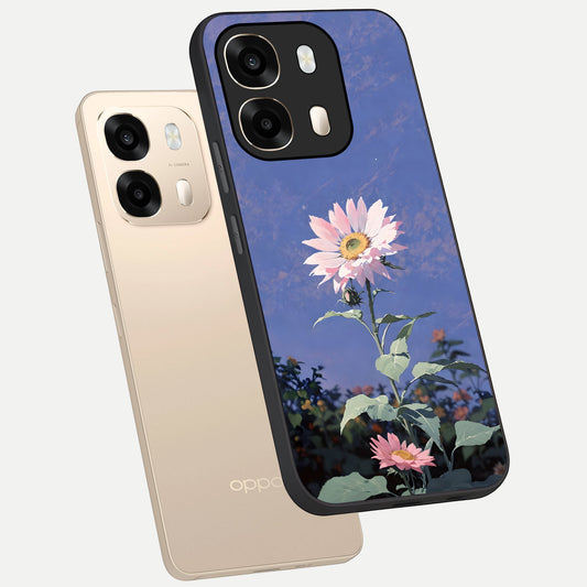  Pink Shells Outline phone case For Oppo A6  showing premium glass back cover with detailed artwork