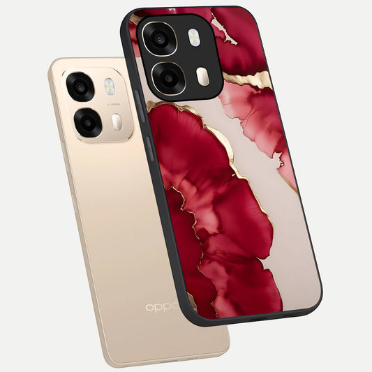  Pink And White Marble phone case For Oppo A6  showing premium glass back cover with detailed artwork