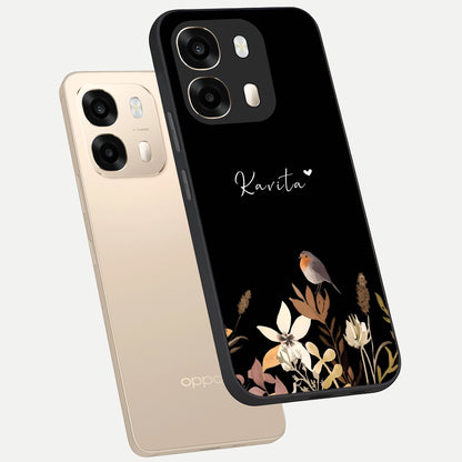  Quiet Garden Tune Custom Name phone case For Oppo A6  showing premium glass back cover with detailed artwork