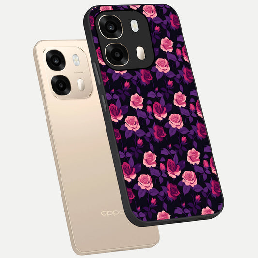  Rose Garden Twilight phone case For Oppo A6  showing premium glass back cover with detailed artwork