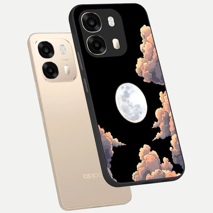  Shade Cloud Moon phone case For Oppo A6  showing premium glass back cover with detailed artwork