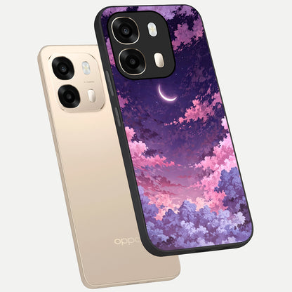  Sky Drift Clouds phone case For Oppo A6  showing premium glass back cover with detailed artwork