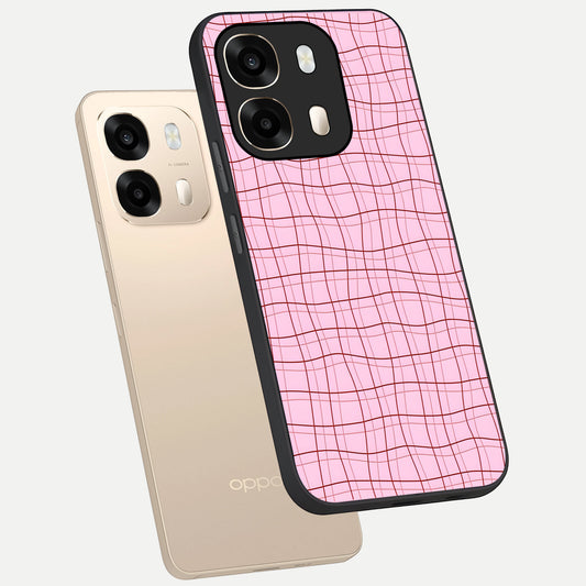  Soft Grid Bliss phone case For Oppo A6  showing premium glass back cover with detailed artwork