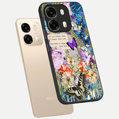  Storm Path Bloom phone case For Oppo A6  showing premium glass back cover with detailed artwork