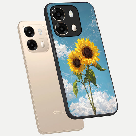  Sunlit Daisy Glow phone case For Oppo A6  showing premium glass back cover with detailed artwork