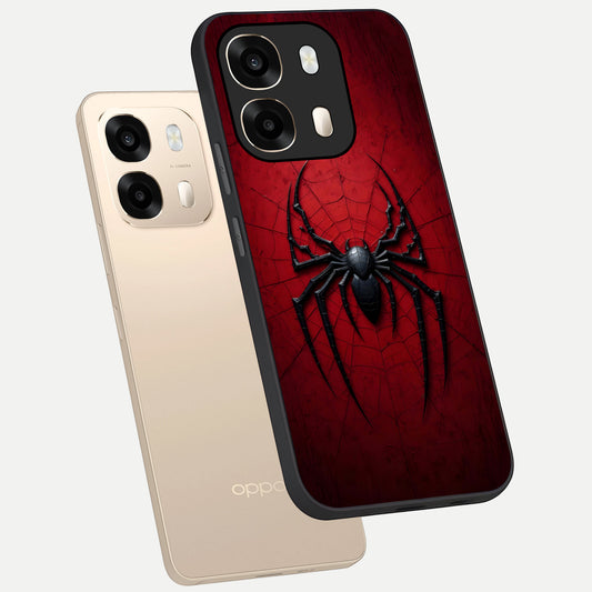  Superhero Web Emblem phone case For Oppo A6  showing premium glass back cover with detailed artwork