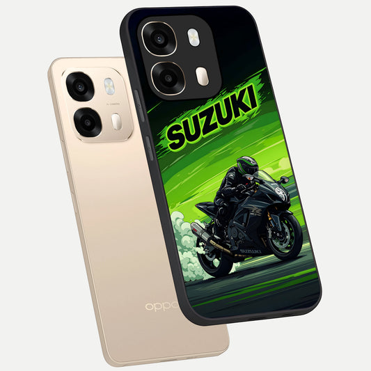  Suzuki Speed Beast phone case For Oppo A6  showing premium glass back cover with detailed artwork