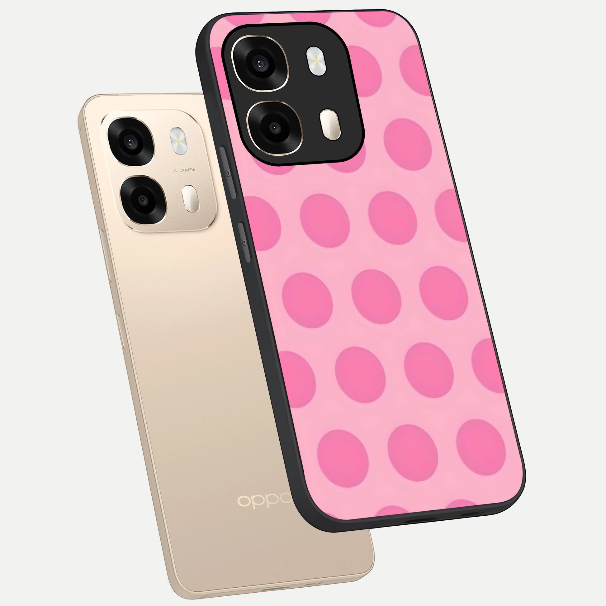  Sweet Dot Dreams phone case For Oppo A6  showing premium glass back cover with detailed artwork