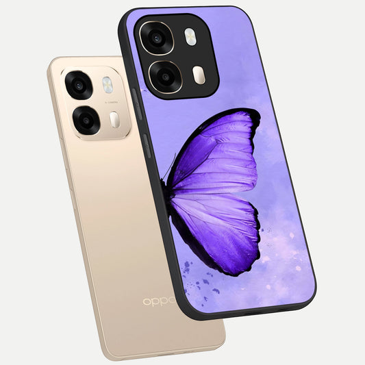  Violet Dream Wing phone case For Oppo A6  showing premium glass back cover with detailed artwork