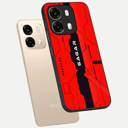  Voltage Rise CYBERPUNK Custom Name phone case For Oppo A6  showing premium custom name glass back cover