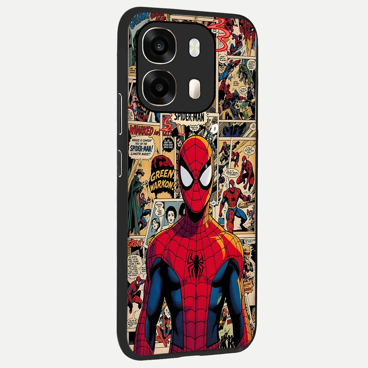  Aesthetic Spider back cover For Oppo A6  slim fit glass case with vibrant aesthetic design