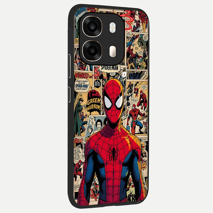  Aesthetic Spider back cover For Oppo A6  slim fit glass case with vibrant aesthetic design